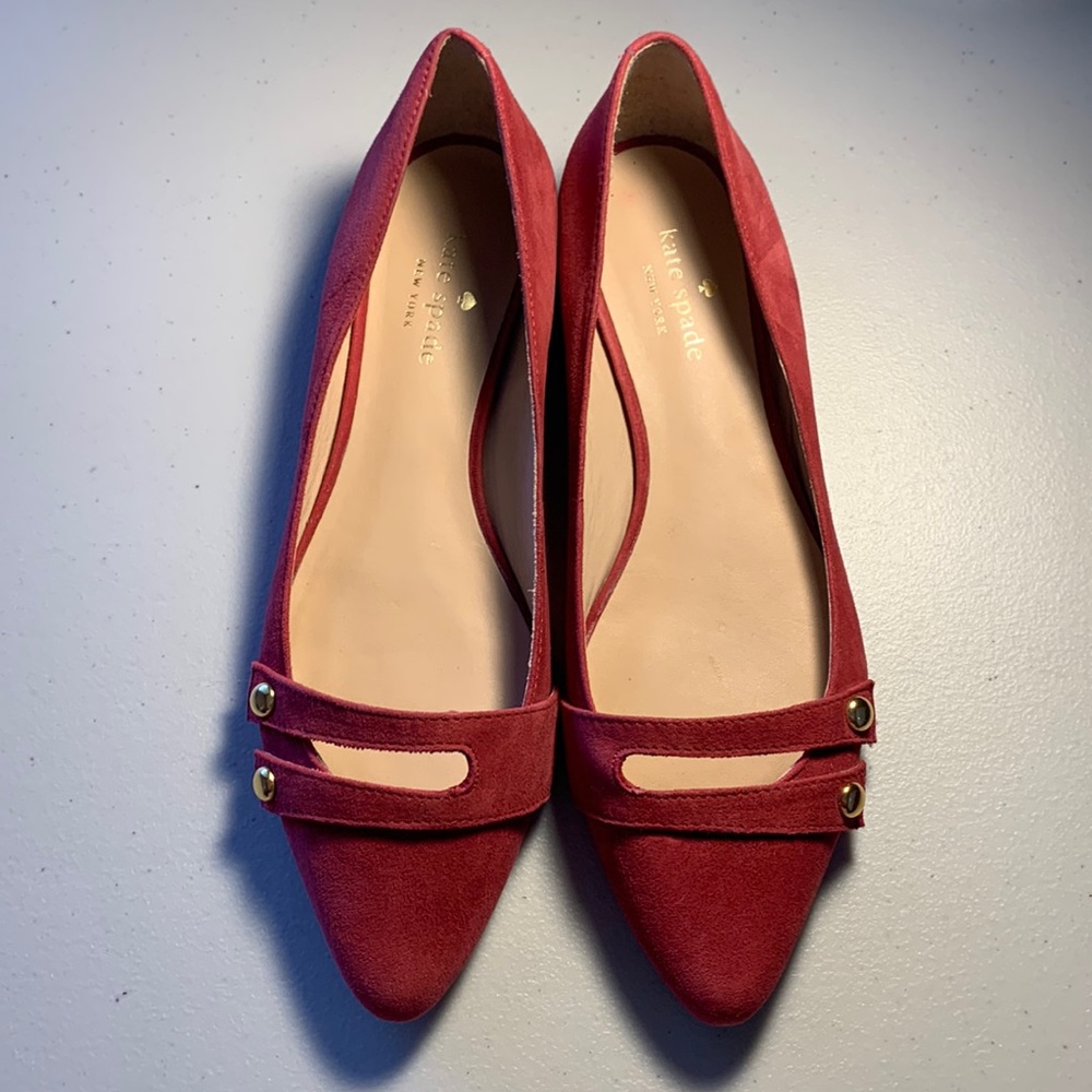 Kate Spade Size 8 M Red Suede Flats